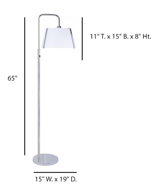 Polished Chrome Floor Lamp with White Linen Shade – HLW10048