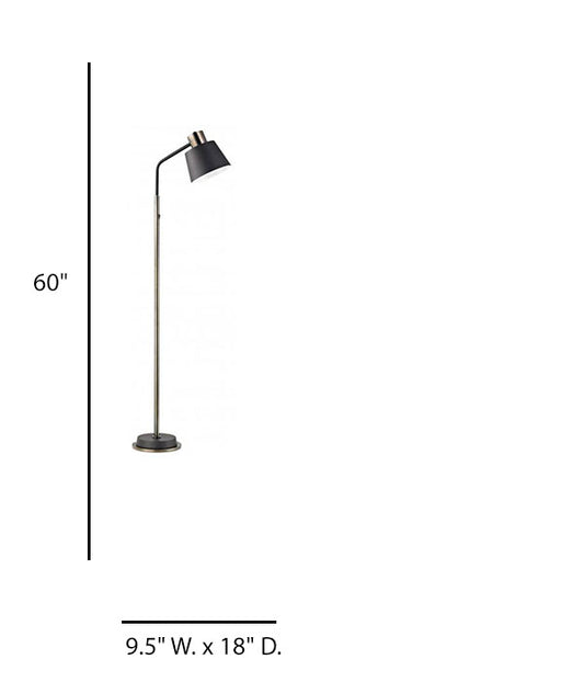 Light Brushed Bronze & Matte Black Floor Lamp with 9W LED – HLHW10057