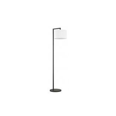 Floor Lamp with White Linen Shade – Casual Dark Bronze Finish (32W ADA Compliant)