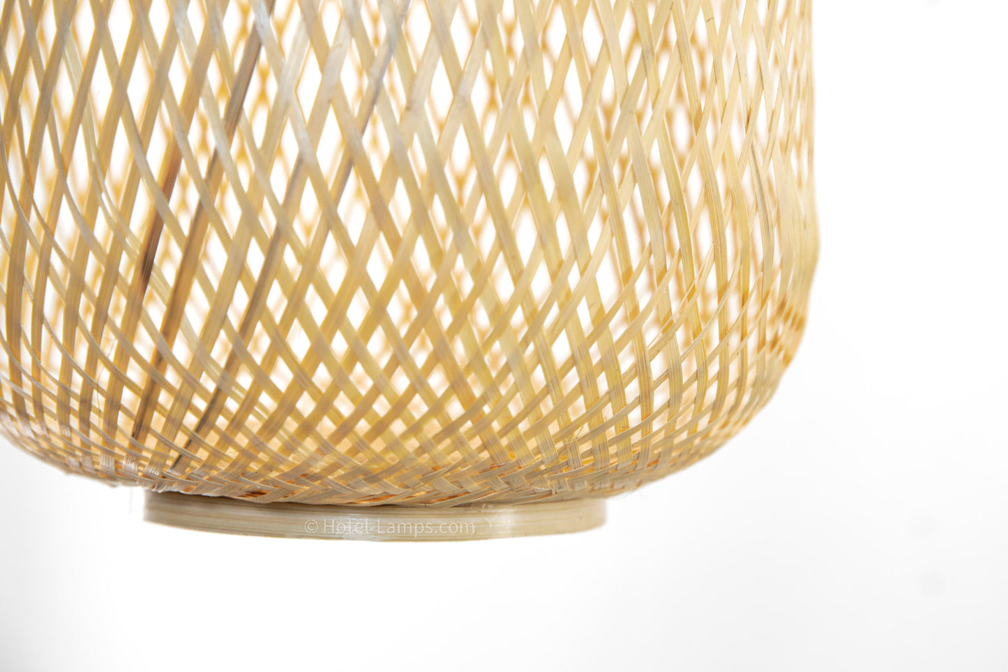 Long Oval Woven Bamboo Pendant Light – Adjustable Natural Woven Ceiling Fixture