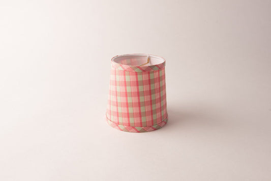 Drum Plaid Pink & Green Chandelier Lampshade – Hardback Clip-On Design