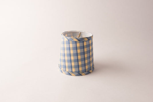 Drum Plaid Blue & Yellow Chandelier Lampshade – Hardback Clip-On Design