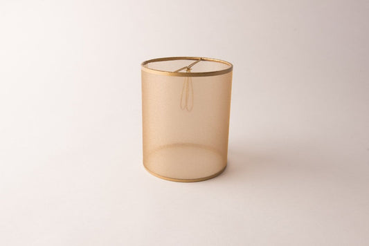 Drum Gold Organza Tall Chandelier Lampshade – Hardback Clip-On Design