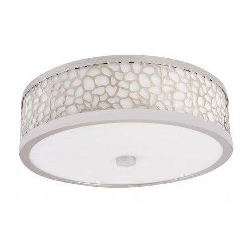 Polished Chrome & Frosted White Ceiling Light – 18W GU24 Hardwired Fixture (SKU: HGI-9885)