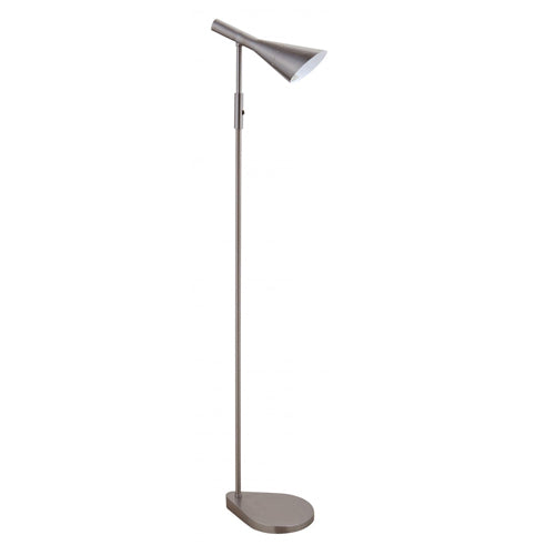 Bloom Brushed Smoke Floor Lamp – 60W Fluorescent/LED, ADA Compliant (SKU: HGI-9889)