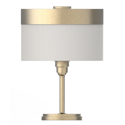 Parchment Hardback Table Lamp – Metal Shade, Dual E26, USB & Outlet, 22" Height