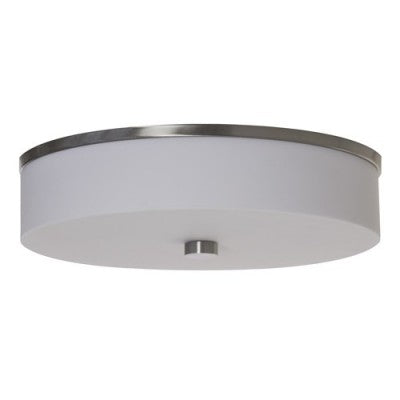 Hampton Inn “Forever Young” Ceiling Light Fixture – Brushed Nickel with Frosted Acrylic Shade (GU24)