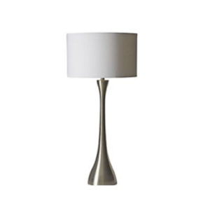 Living Room Table Lamp with Linen Shade – 3000K Warm Light, USB & Outlet (SKU: HIC-0045)