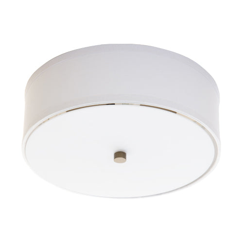 Sungold White Ceiling Light with White Brussels Hardback Shade – 12” x 12” Direct Wire Fixture, GU-24 Compatible