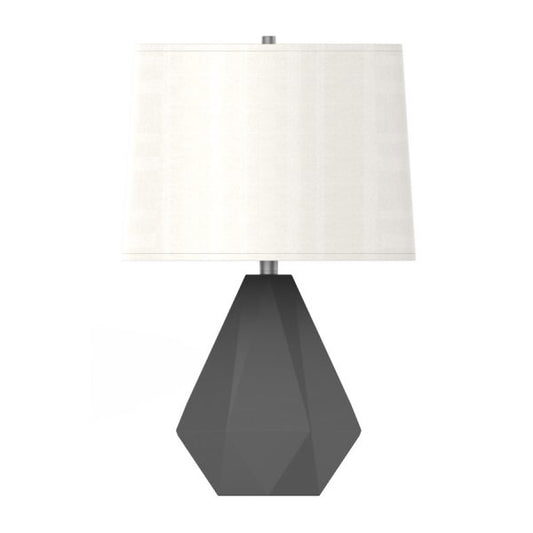 Domino Finish Table Lamp with Cream Brussels Oval Hardback Shade – Dual GU-24 Polyresin Lamp