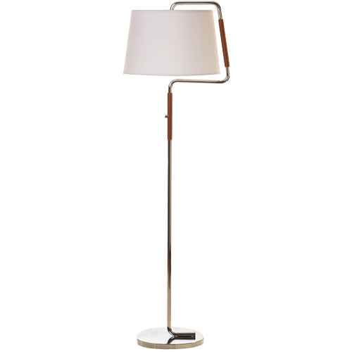 Orange Silver Floor Lamp with White Brussels Hardback Shade – Dual GU-24 Metal Standing Lamp