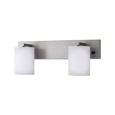 Headboard Sconce for Queen Suite – 22” Brushed Nickel Wall Light with White Linen Shade