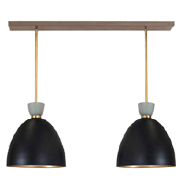 Dual Pendant 115250 – Direct Wire 120V | Antique Brass, Ash Grey or Black | IHG Spec SG-409.1.1 (SKU: HIC-0098)