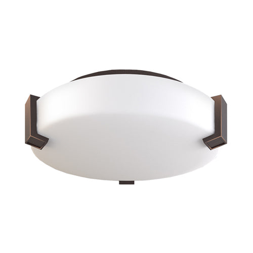 Dark Bronze 12" Ceiling Light – Frosted Acrylic Flush Mount
