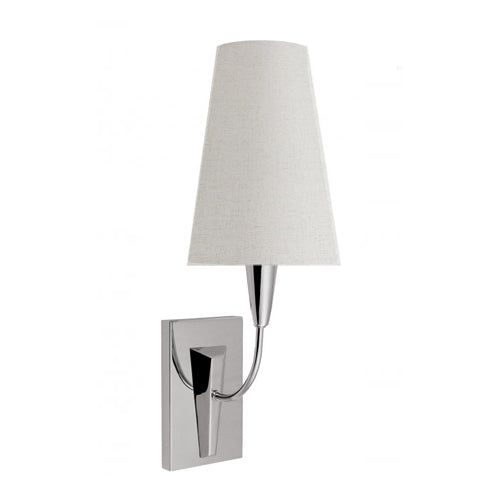 Polished Nickel Table Lamp with Flax Linen Shade – 18W GU24