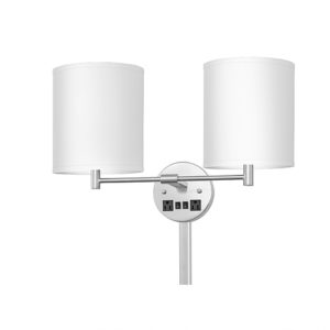 Double Brushed Nickel Wall Lamps – Set of 4