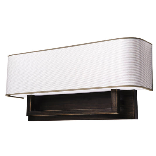 Statuary Bronze Wall Light with Beige/White Stripe Shade – 2 x 18W GU24 Hardwired