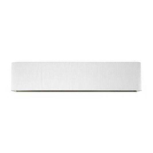 Brushed Nickel Extended Headboard Wall Lamp with White Ribbed Shade – 4 x 18W GU24