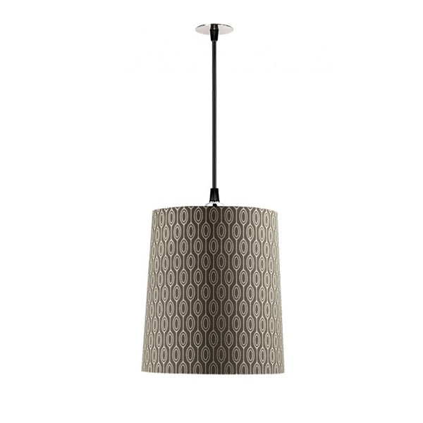 Polished Chrome Adjustable Pendant with Cream Oval Pattern Shade – 23W GU24
