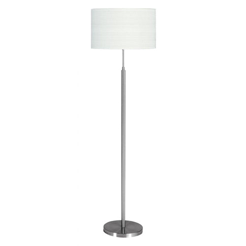 Brushed Nickel Floor Lamp – 59.5” Height – 32W Medium Base with Variegated White Shade