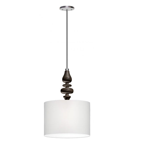 Brushed Nickel Pendant Lamp – Kona Blend Finish – 40” Height – 27W GU24 with White Linen Shade