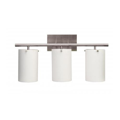 Frosted White Brushed Nickel Wall Fixture – 24” Width – 13W Each GU24 Socket (3 Lights)