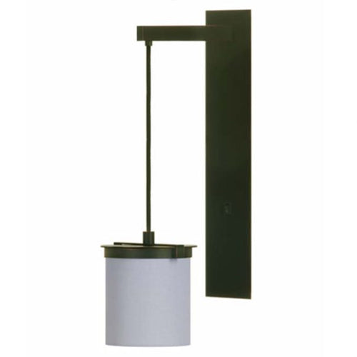 Bozeman Bronze Wall Sconce – White Linen Hardback Shade – 120V E26 Socket