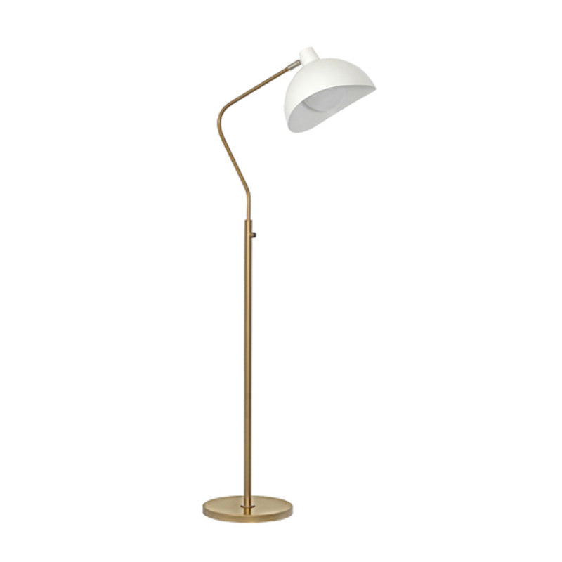 Sungold White Floor Lamp – White Metal & Opal Glass Shade, LED-Compatible E12, 61" Height