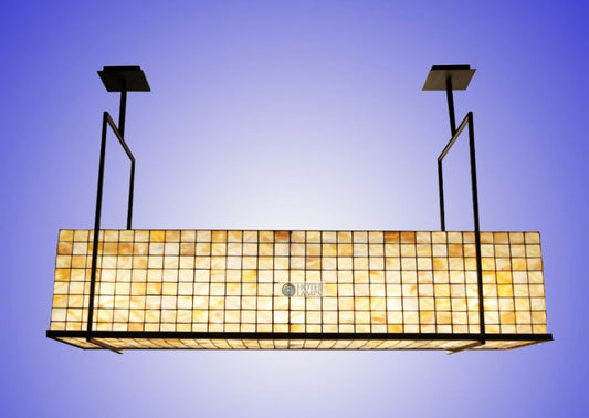 5-Light Black Chandelier with Natural Shell Shades – HL-1298