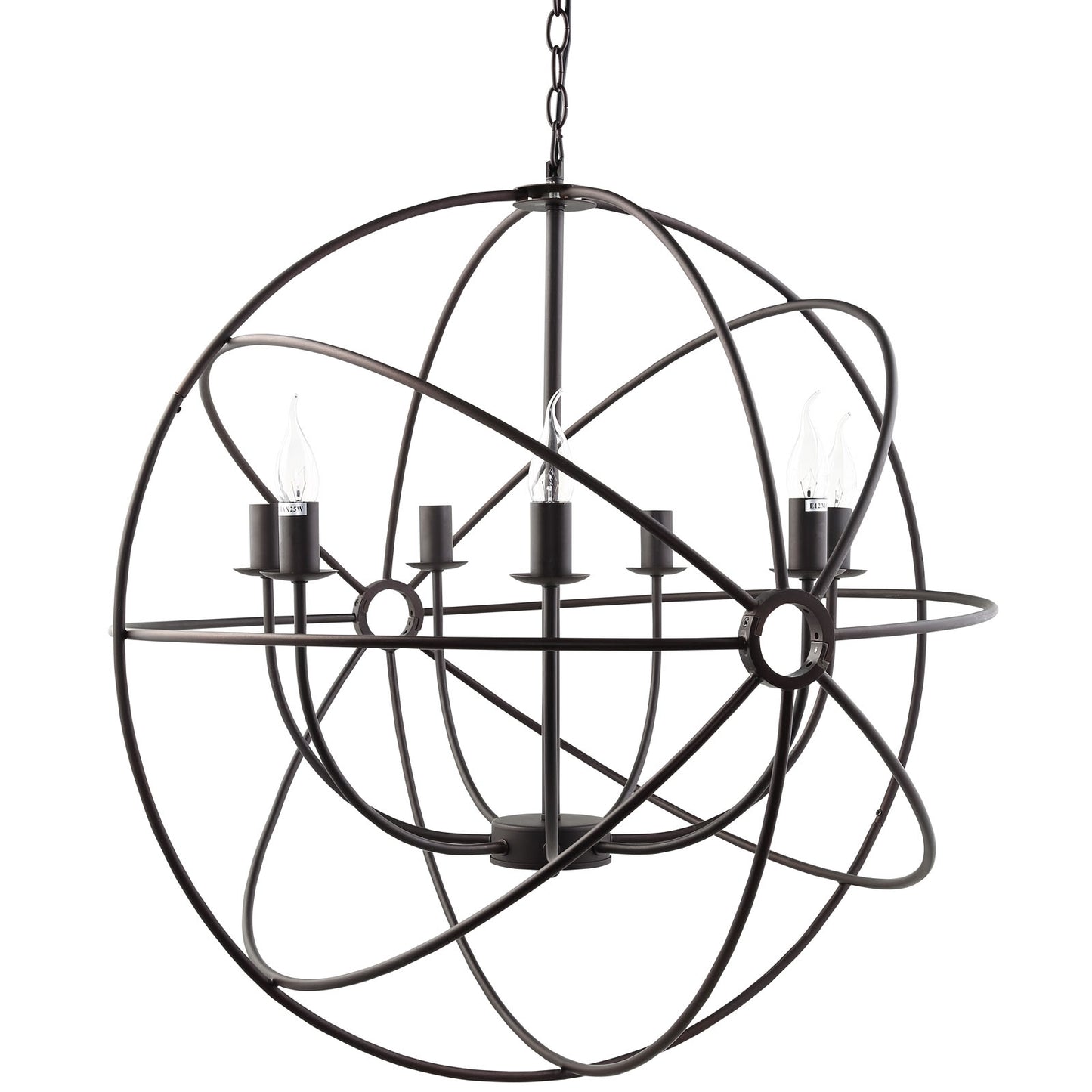 Atom Chandelier in Espresso – Vintage Modern Ceiling Pendant