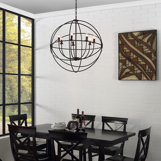 Atom Chandelier in Espresso – Vintage Modern Ceiling Pendant