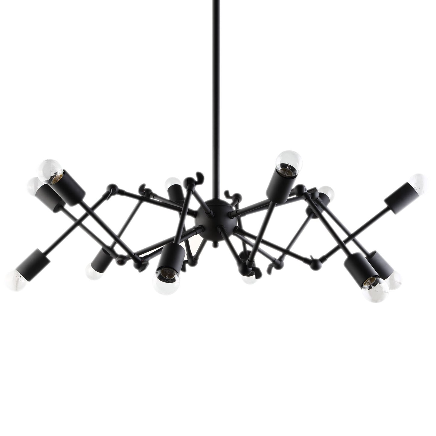 Tagmata Ceiling Fixture in Black – 12-Light Adjustable Industrial Pendant