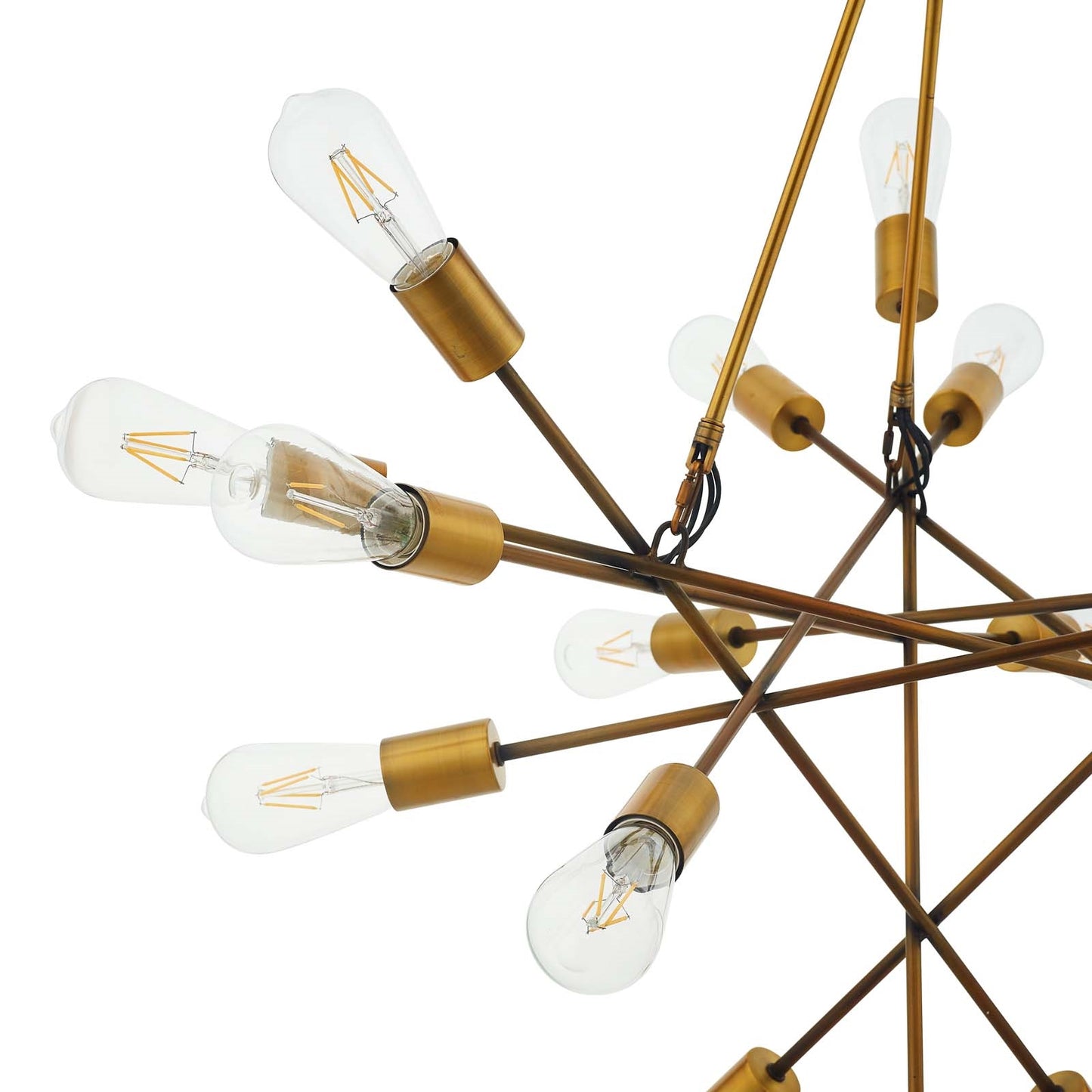 Request Antique Brass 18-Light Mid-Century Pendant Chandelier