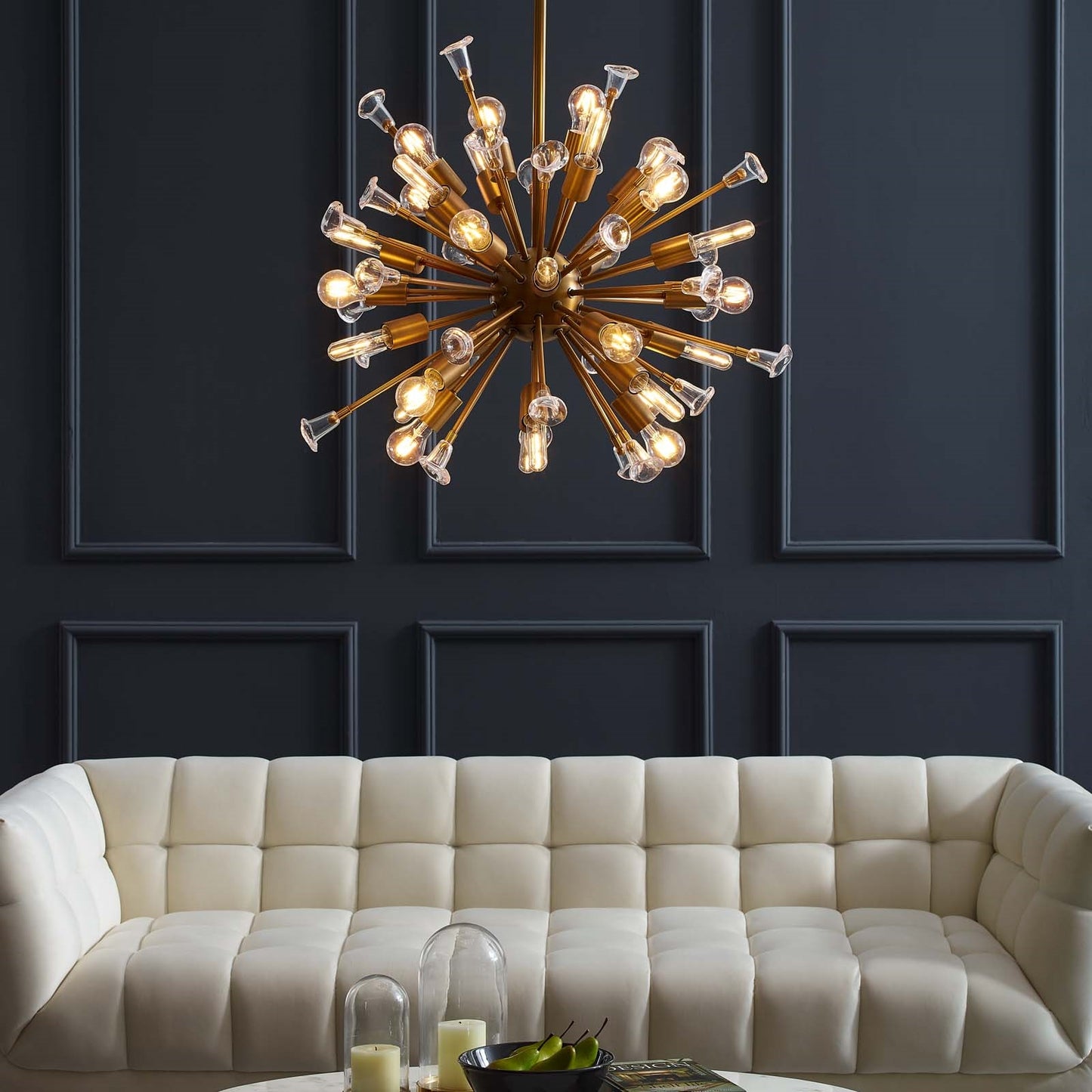 Burst Ceiling Light Pendant Chandelier – 30-Light Mid-Century Modern Fixture