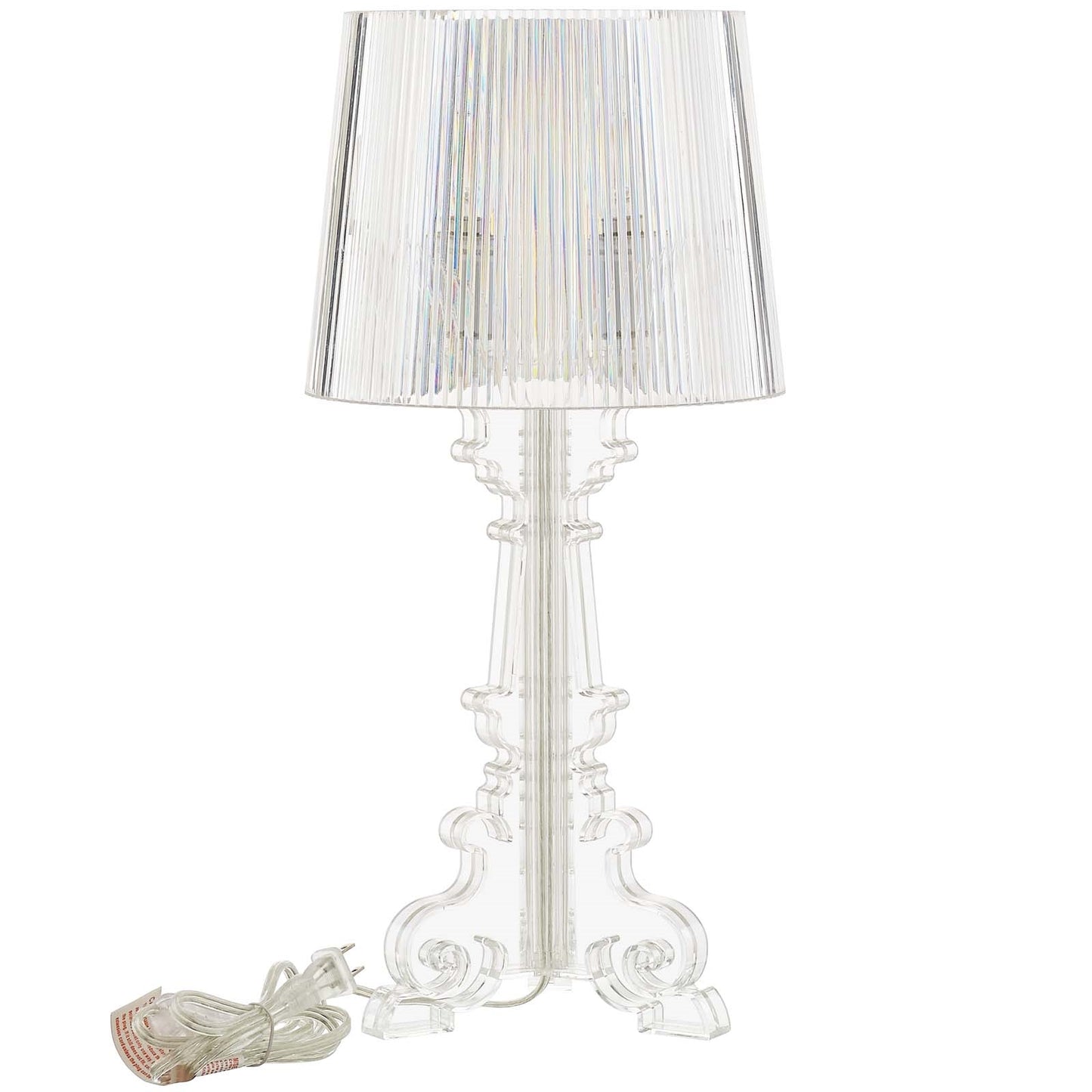 French Petite Acrylic Table Lamp – Clear Modern Accent Lighting