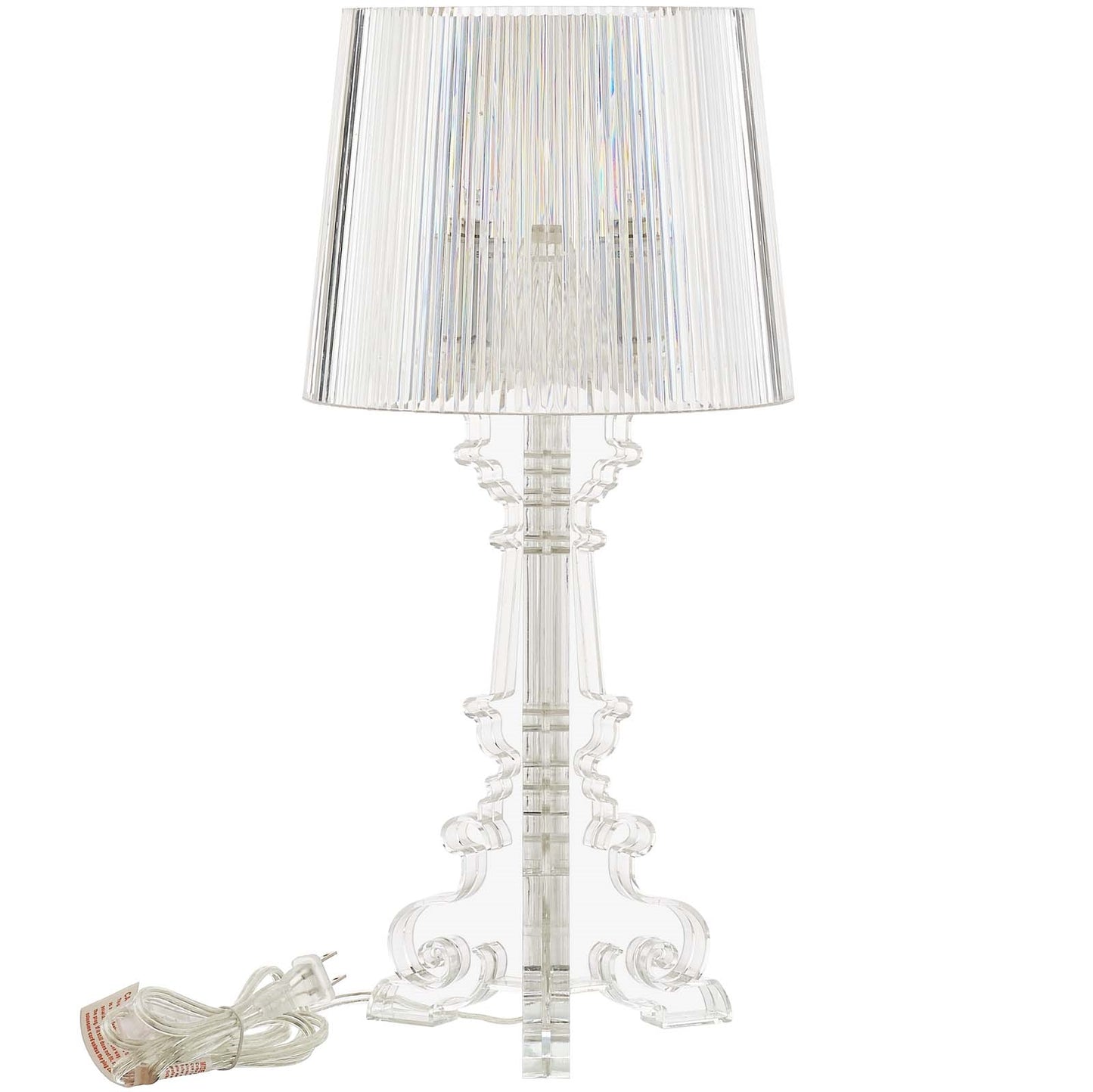 French Petite Acrylic Table Lamp – Clear Modern Accent Lighting