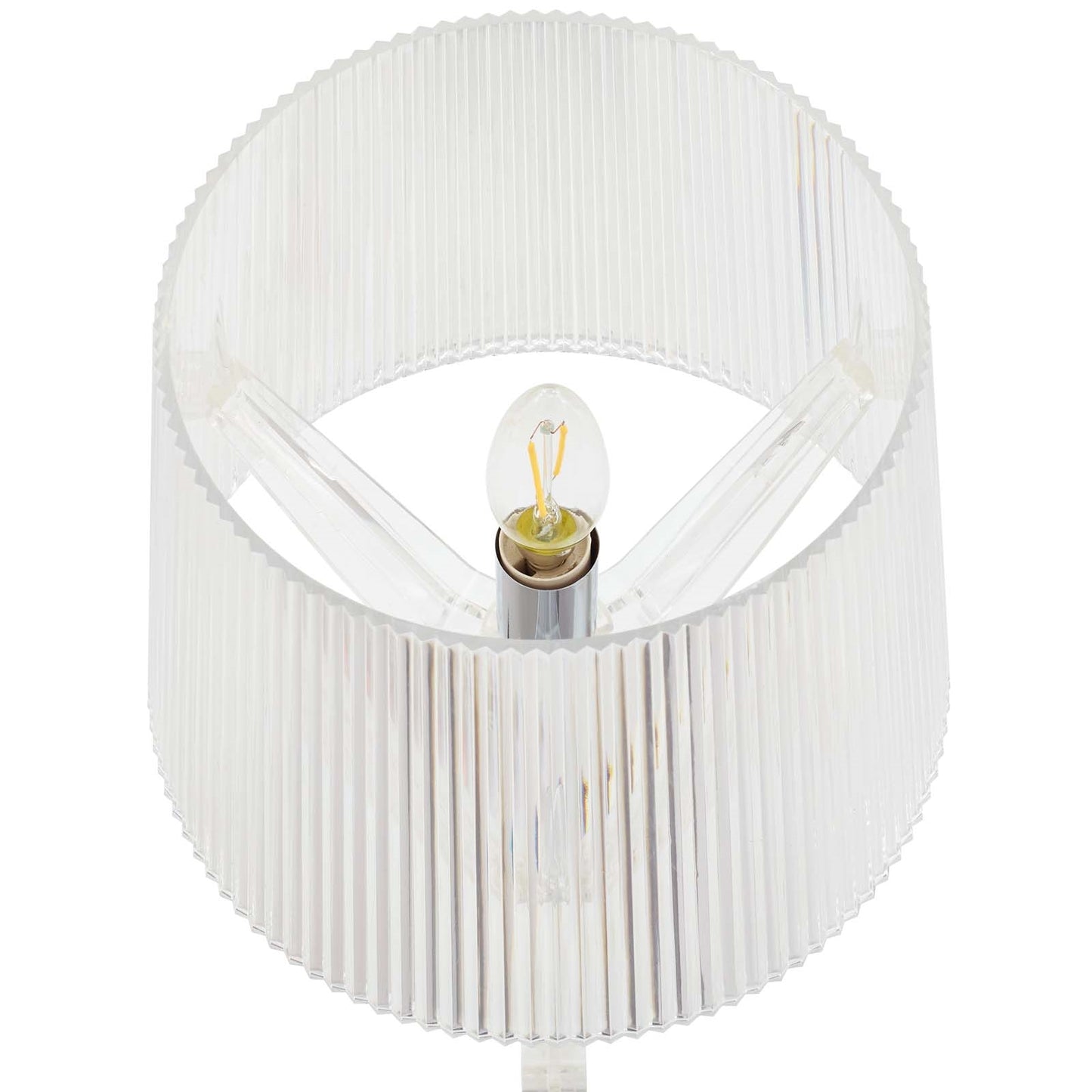 French Petite Acrylic Table Lamp – Clear Modern Accent Lighting