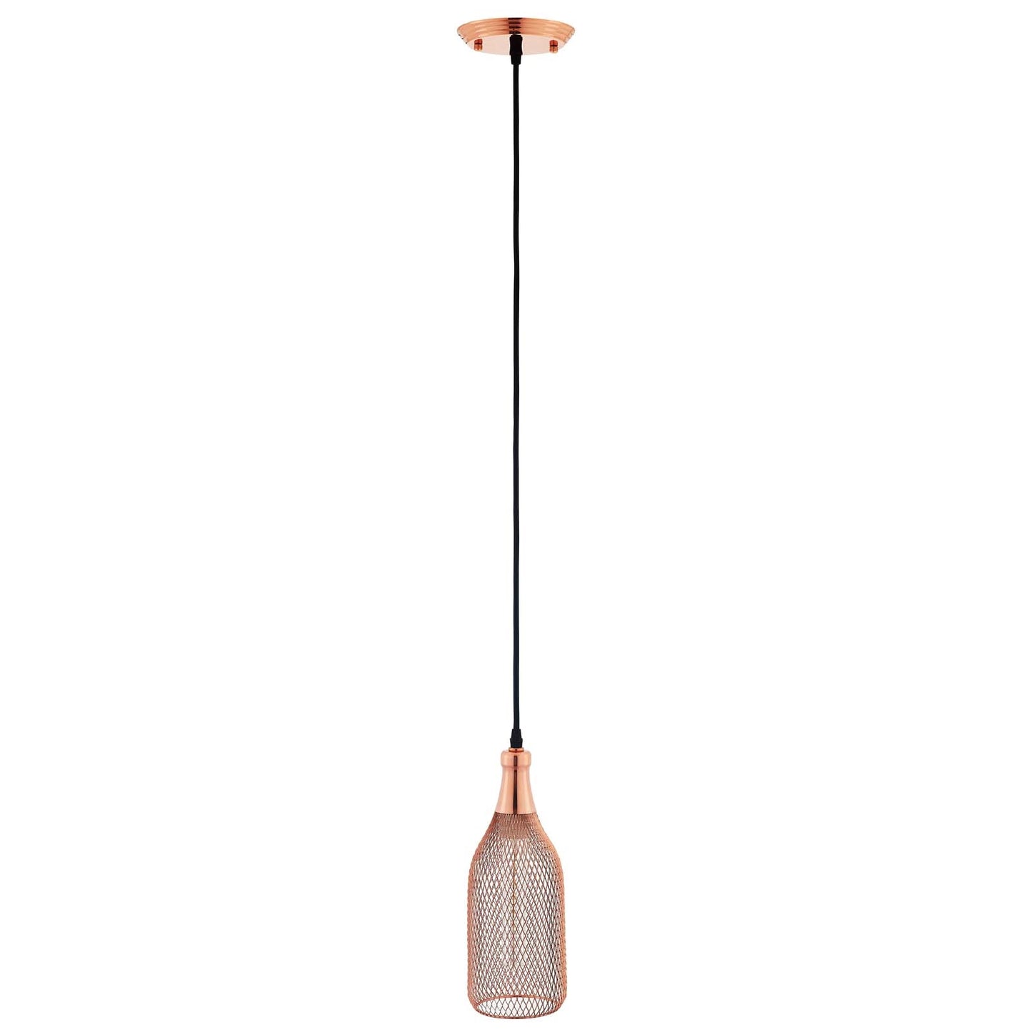 Glimmer Bottle-Shaped Rose Gold Pendant Light – Modern Chic Ceiling Fixture