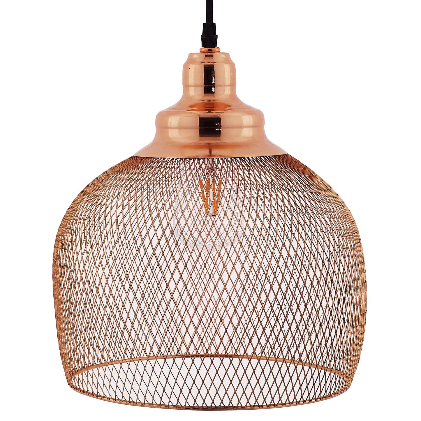 Glimmer Half-Sphere Rose Gold Pendant Light – Modern Chic Ceiling Fixture