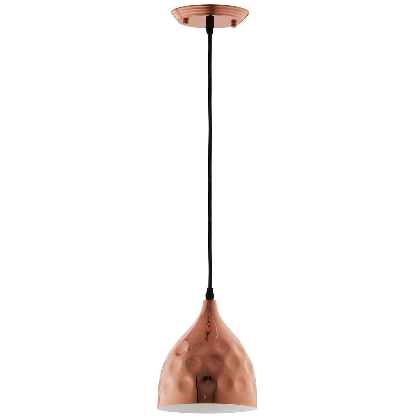 Dimple 6.5" Bell-Shaped Rose Gold Pendant Light – Modern Chic Ceiling Fixture