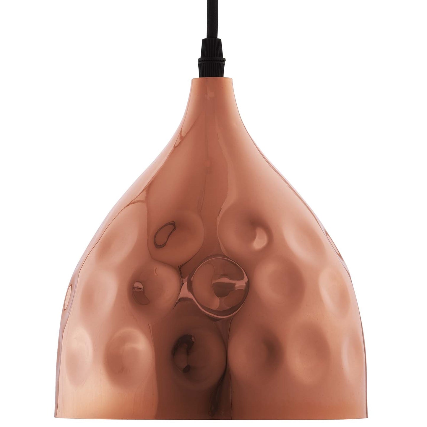 Dimple 6.5" Bell-Shaped Rose Gold Pendant Light – Modern Chic Ceiling Fixture