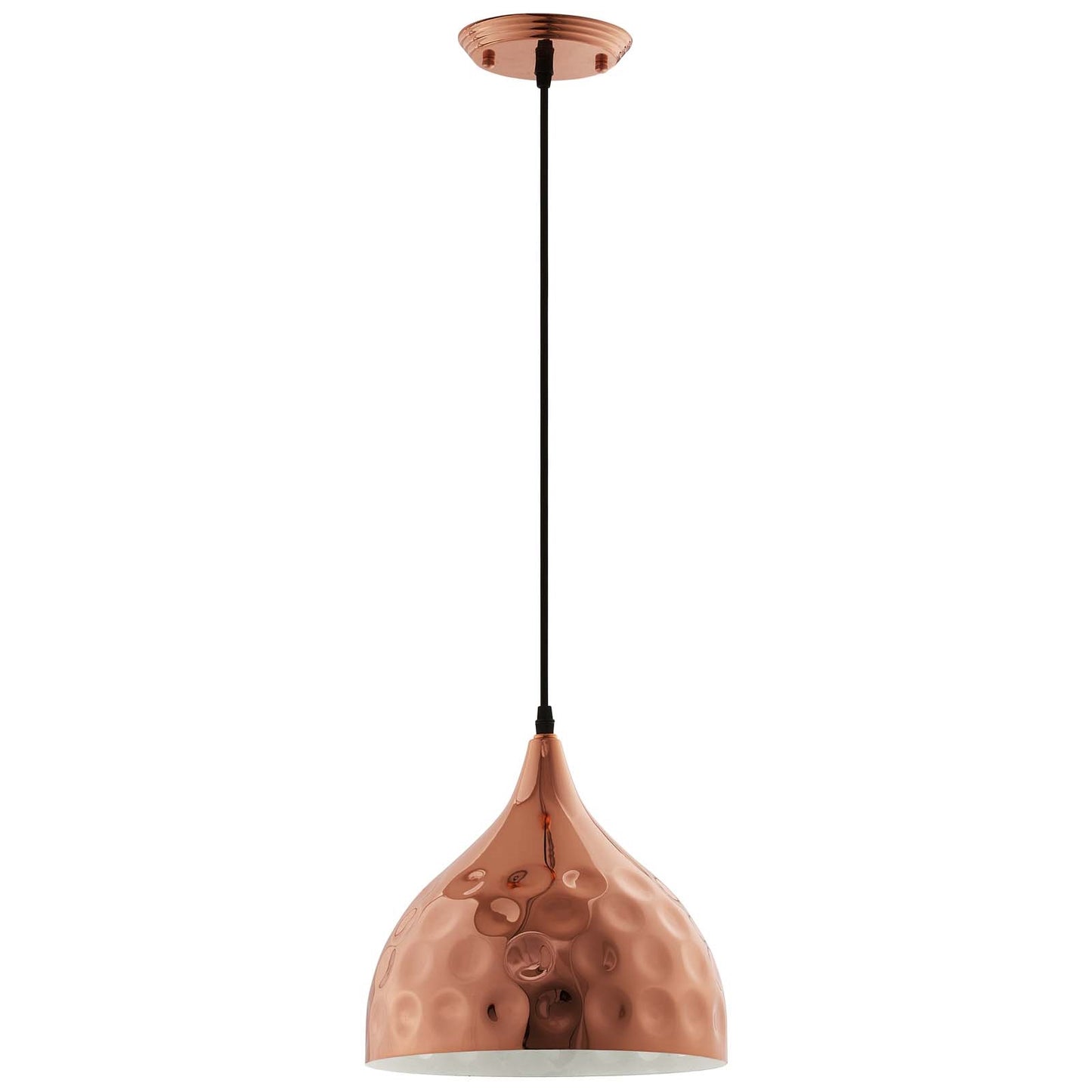 Dimple 11" Bell-Shaped Rose Gold Pendant Light – Modern Chic Ceiling Fixture