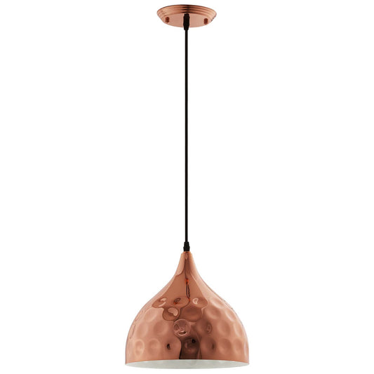 Dimple 11" Bell-Shaped Rose Gold Pendant Light – Modern Chic Ceiling Fixture