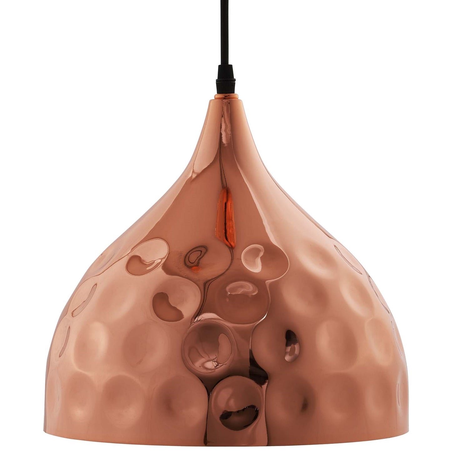 Dimple 11" Bell-Shaped Rose Gold Pendant Light – Modern Chic Ceiling Fixture