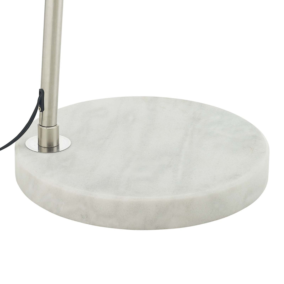 Sunflower Floor Lamp – White Marble Base with Adjustable Nickel-Plated Arm