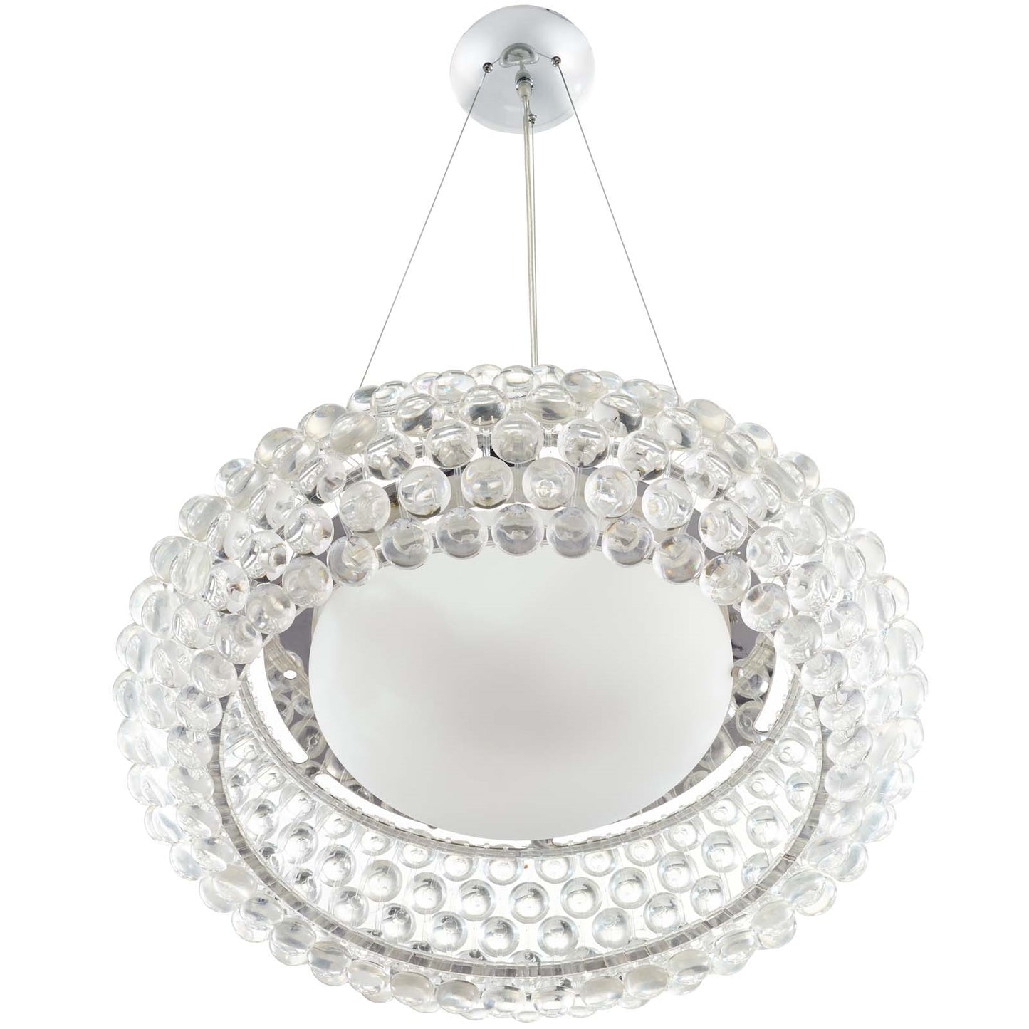 Halo 25” Pendant Chandelier – Modern Circle of Light Fixture