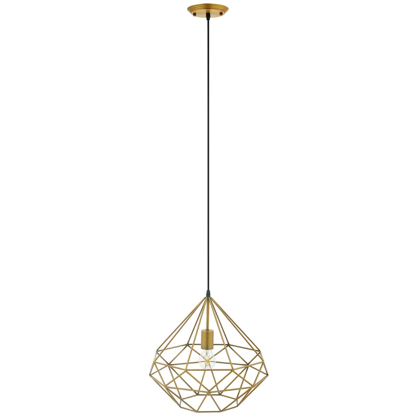 Rarity Diamond-Shaped Brass Pendant Light – Modern Geometric Ceiling Fixture