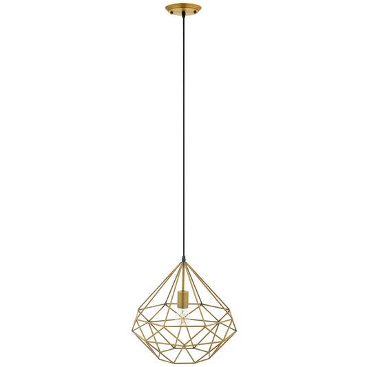 Rarity Diamond-Shaped Brass Pendant Light – Modern Geometric Ceiling Fixture