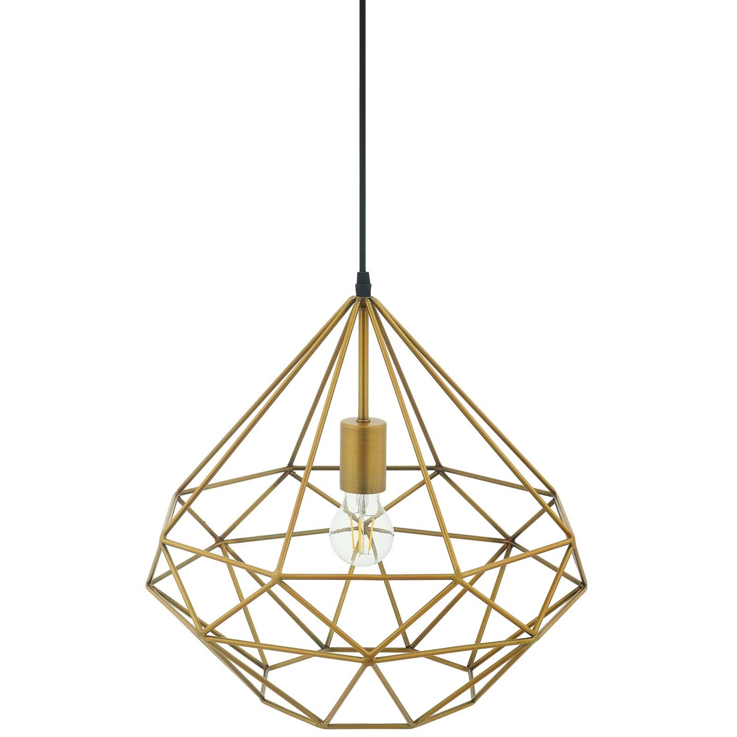 Rarity Diamond-Shaped Brass Pendant Light – Modern Geometric Ceiling Fixture