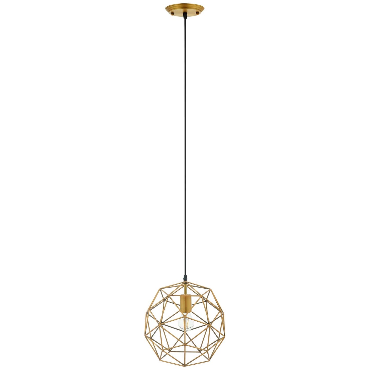 Rarity Geometric Decagon-Shaped Brass Pendant Light – Modern Contemporary Ceiling Fixture